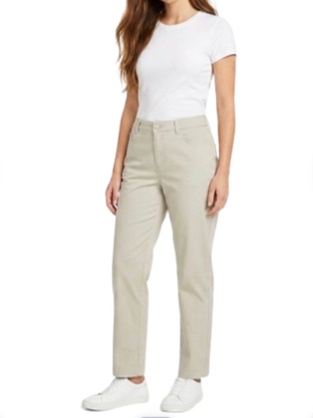 Sonoma NWT Women's Pants Stretch Khaki Twill High Waist Preppy, sz 16W Short